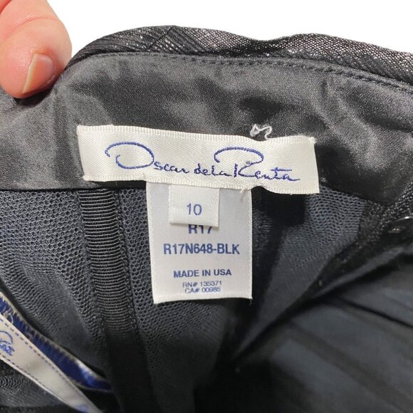 Oscar De La Renta Metallic Floral Sleveless Cocktail Mini Dress - Picture 7 of 10